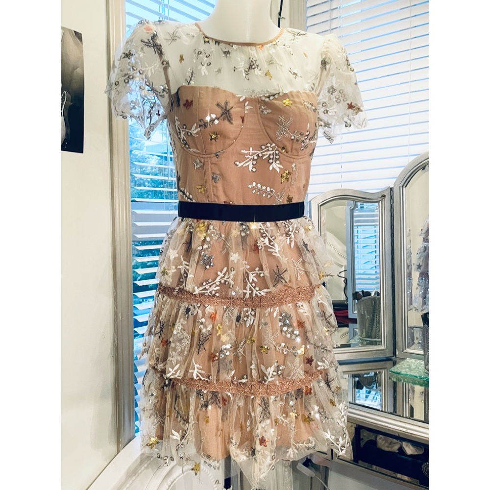 I-Vivian Tulle & Sequin Autumn Dress